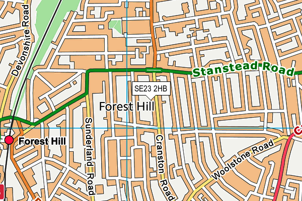 SE23 2HB map - OS VectorMap District (Ordnance Survey) SE23 2HB map - OS VectorMap District (Ordnance Survey)