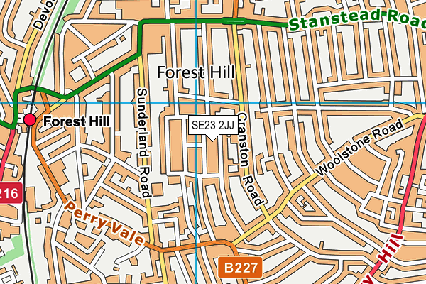 SE23 2JJ map - OS VectorMap District (Ordnance Survey) SE23 2JJ map - OS VectorMap District (Ordnance Survey)