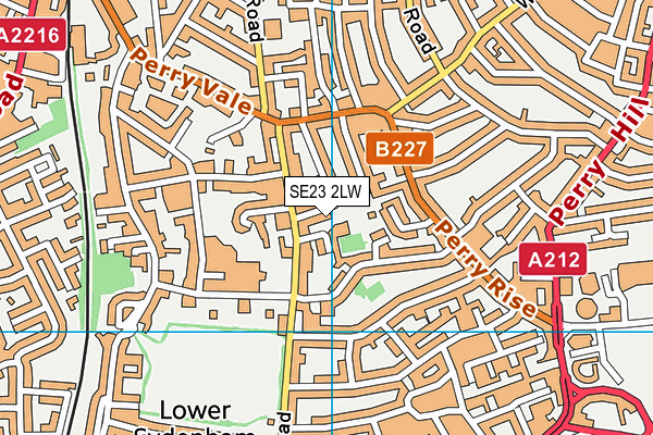 SE23 2LW map - OS VectorMap District (Ordnance Survey) SE23 2LW map - OS VectorMap District (Ordnance Survey)