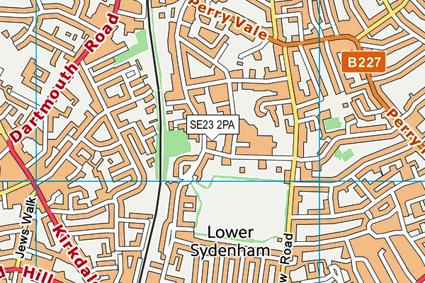SE23 2PA map - OS VectorMap District (Ordnance Survey) SE23 2PA map - OS VectorMap District (Ordnance Survey)
