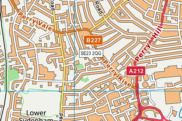 SE23 2QG map - OS VectorMap District (Ordnance Survey) SE23 2QG map - OS VectorMap District (Ordnance Survey)