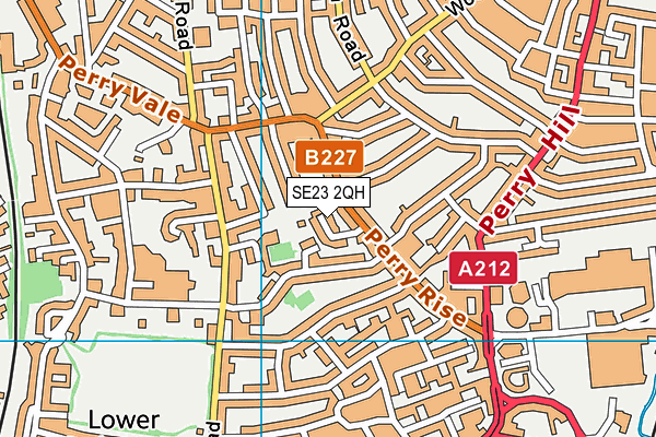 SE23 2QH map - OS VectorMap District (Ordnance Survey) SE23 2QH map - OS VectorMap District (Ordnance Survey)