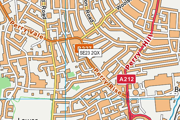 SE23 2QX map - OS VectorMap District (Ordnance Survey) SE23 2QX map - OS VectorMap District (Ordnance Survey)
