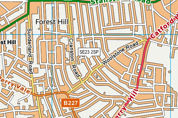 SE23 2SP map - OS VectorMap District (Ordnance Survey) SE23 2SP map - OS VectorMap District (Ordnance Survey)