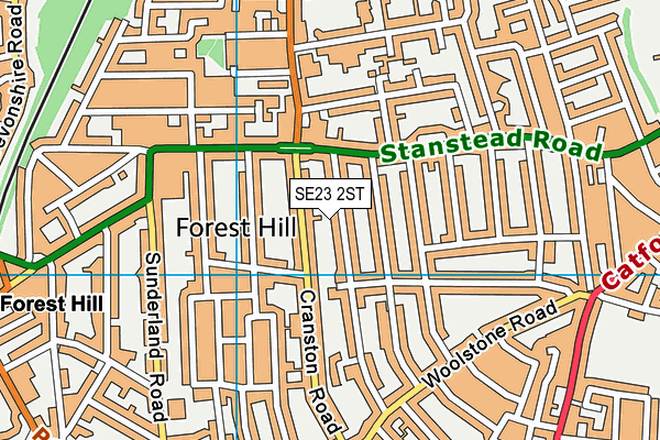 SE23 2ST map - OS VectorMap District (Ordnance Survey)