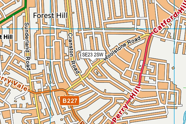 SE23 2SW map - OS VectorMap District (Ordnance Survey)