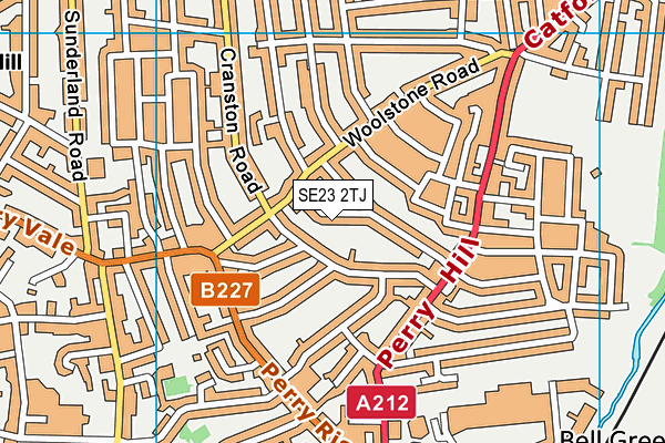 SE23 2TJ map - OS VectorMap District (Ordnance Survey) SE23 2TJ map - OS VectorMap District (Ordnance Survey)