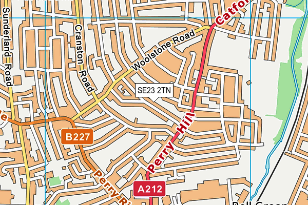 SE23 2TN map - OS VectorMap District (Ordnance Survey) SE23 2TN map - OS VectorMap District (Ordnance Survey)