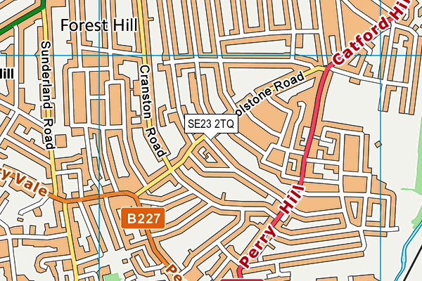SE23 2TQ map - OS VectorMap District (Ordnance Survey) SE23 2TQ map - OS VectorMap District (Ordnance Survey)