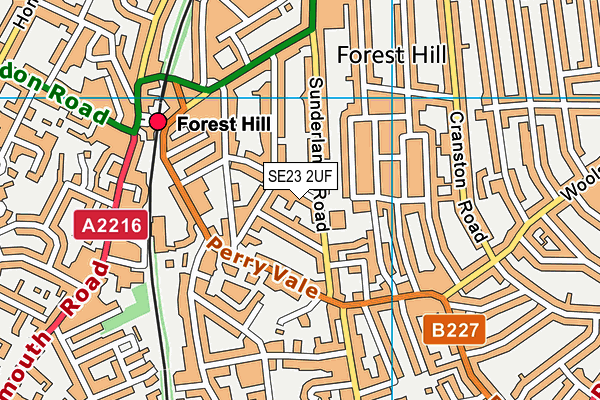 SE23 2UF map - OS VectorMap District (Ordnance Survey) SE23 2UF map - OS VectorMap District (Ordnance Survey)