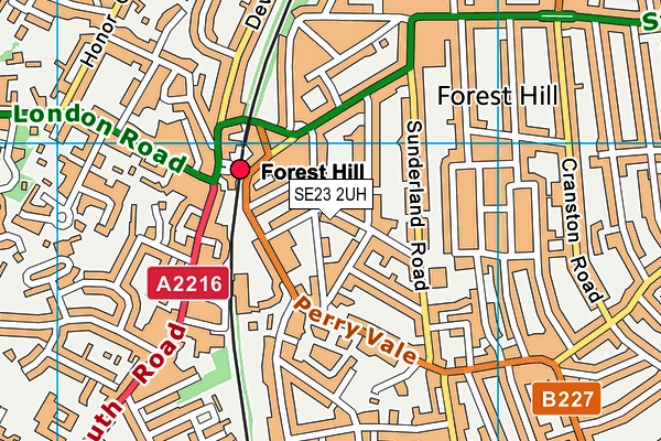 SE23 2UH map - OS VectorMap District (Ordnance Survey) SE23 2UH map - OS VectorMap District (Ordnance Survey)