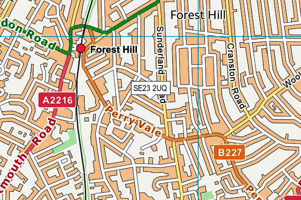SE23 2UQ map - OS VectorMap District (Ordnance Survey) SE23 2UQ map - OS VectorMap District (Ordnance Survey)