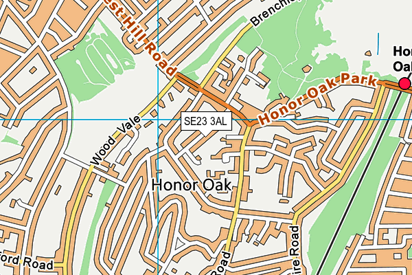 SE23 3AL map - OS VectorMap District (Ordnance Survey) SE23 3AL map - OS VectorMap District (Ordnance Survey)