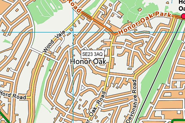 SE23 3AQ map - OS VectorMap District (Ordnance Survey) SE23 3AQ map - OS VectorMap District (Ordnance Survey)