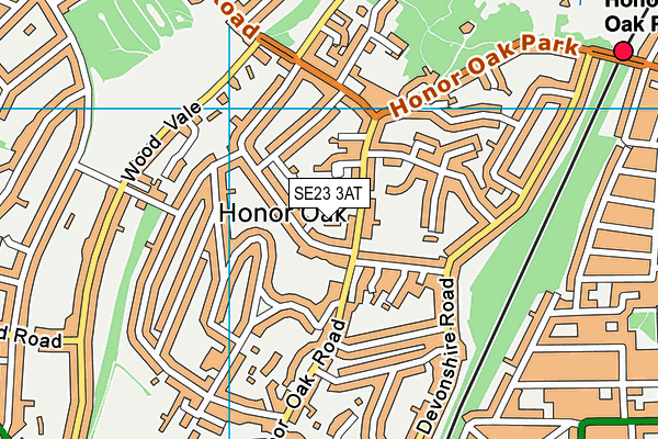 SE23 3AT map - OS VectorMap District (Ordnance Survey)