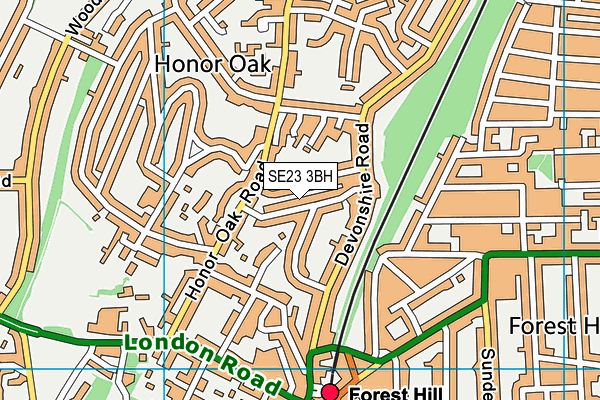 SE23 3BH map - OS VectorMap District (Ordnance Survey) SE23 3BH map - OS VectorMap District (Ordnance Survey)