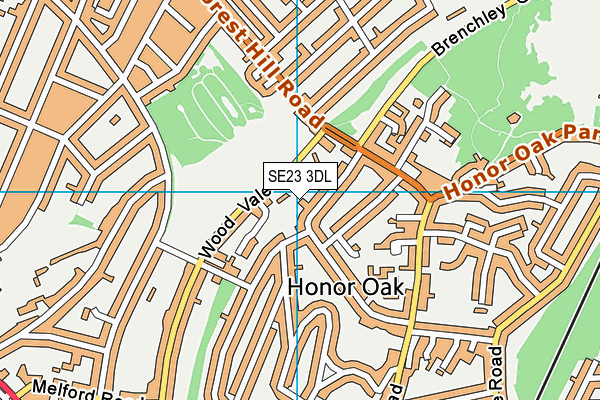 SE23 3DL map - OS VectorMap District (Ordnance Survey) SE23 3DL map - OS VectorMap District (Ordnance Survey)
