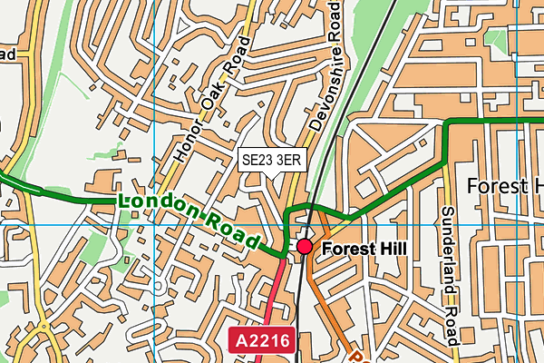 SE23 3ER map - OS VectorMap District (Ordnance Survey) SE23 3ER map - OS VectorMap District (Ordnance Survey)