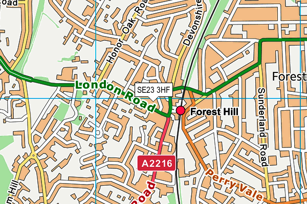 SE23 3HF map - OS VectorMap District (Ordnance Survey)
