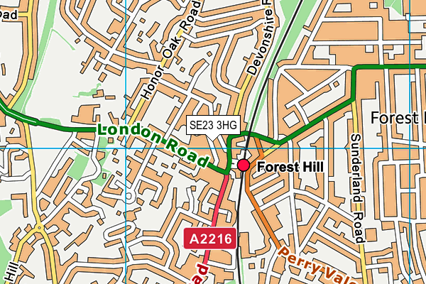 SE23 3HG map - OS VectorMap District (Ordnance Survey) SE23 3HG map - OS VectorMap District (Ordnance Survey)