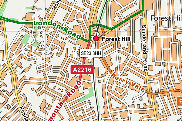 SE23 3HH map - OS VectorMap District (Ordnance Survey) SE23 3HH map - OS VectorMap District (Ordnance Survey)