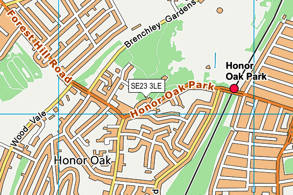 SE23 3LE map - OS VectorMap District (Ordnance Survey) SE23 3LE map - OS VectorMap District (Ordnance Survey)