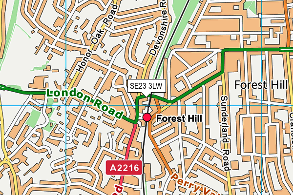SE23 3LW map - OS VectorMap District (Ordnance Survey)