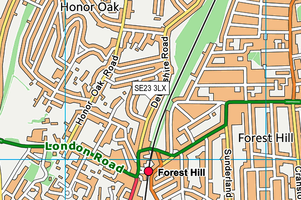 SE23 3LX map - OS VectorMap District (Ordnance Survey) SE23 3LX map - OS VectorMap District (Ordnance Survey)