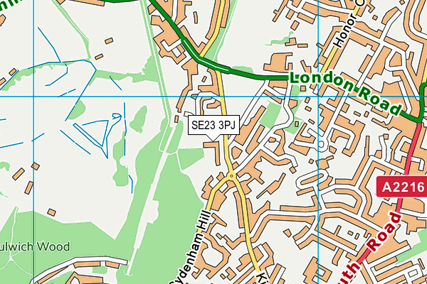 SE23 3PJ map - OS VectorMap District (Ordnance Survey) SE23 3PJ map - OS VectorMap District (Ordnance Survey)