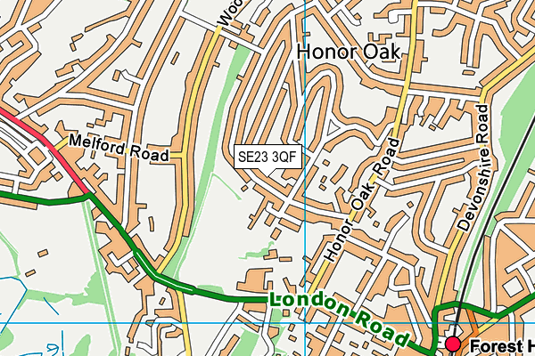 SE23 3QF map - OS VectorMap District (Ordnance Survey) SE23 3QF map - OS VectorMap District (Ordnance Survey)
