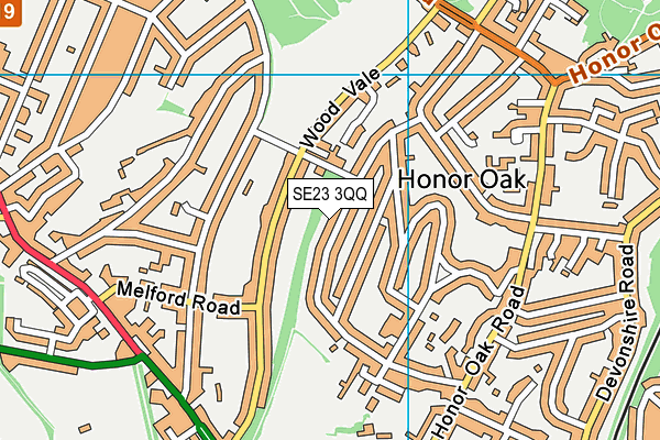 SE23 3QQ map - OS VectorMap District (Ordnance Survey) SE23 3QQ map - OS VectorMap District (Ordnance Survey)