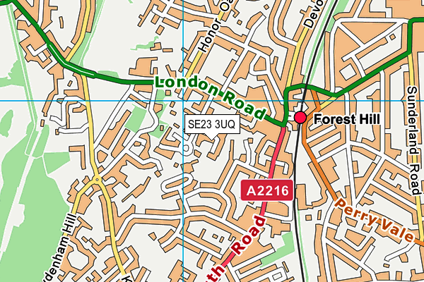 SE23 3UQ map - OS VectorMap District (Ordnance Survey) SE23 3UQ map - OS VectorMap District (Ordnance Survey)