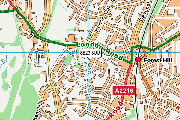 SE23 3UU map - OS VectorMap District (Ordnance Survey)