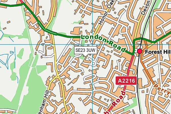 SE23 3UW map - OS VectorMap District (Ordnance Survey) SE23 3UW map - OS VectorMap District (Ordnance Survey)
