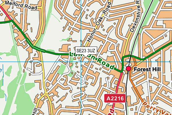 SE23 3UZ map - OS VectorMap District (Ordnance Survey) SE23 3UZ map - OS VectorMap District (Ordnance Survey)