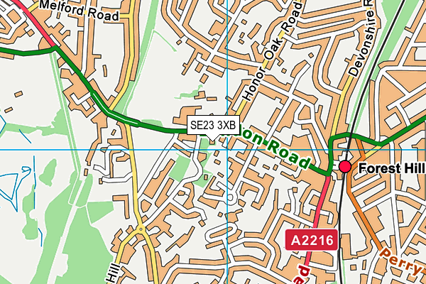 SE23 3XB map - OS VectorMap District (Ordnance Survey) SE23 3XB map - OS VectorMap District (Ordnance Survey)
