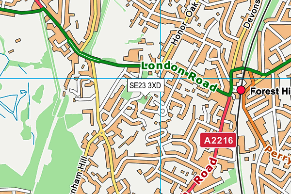 SE23 3XD map - OS VectorMap District (Ordnance Survey) SE23 3XD map - OS VectorMap District (Ordnance Survey)