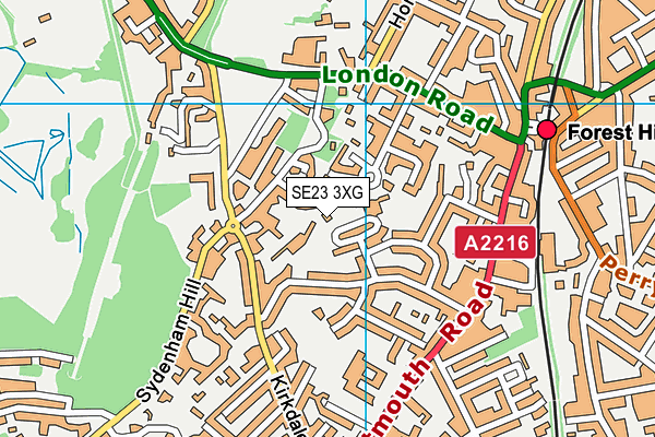 SE23 3XG map - OS VectorMap District (Ordnance Survey) SE23 3XG map - OS VectorMap District (Ordnance Survey)
