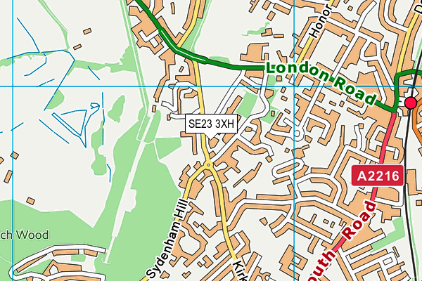 SE23 3XH map - OS VectorMap District (Ordnance Survey) SE23 3XH map - OS VectorMap District (Ordnance Survey)