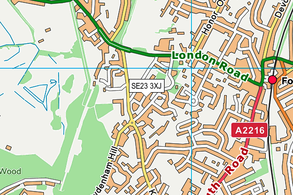 SE23 3XJ map - OS VectorMap District (Ordnance Survey) SE23 3XJ map - OS VectorMap District (Ordnance Survey)
