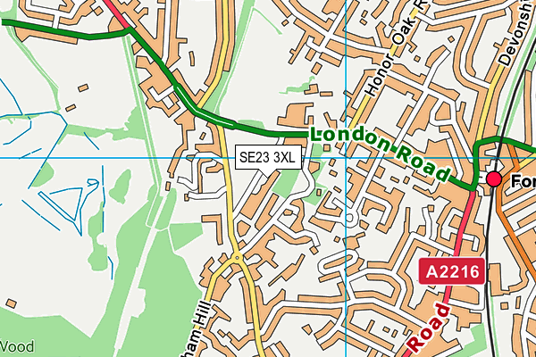 SE23 3XL map - OS VectorMap District (Ordnance Survey) SE23 3XL map - OS VectorMap District (Ordnance Survey)