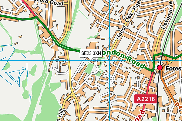 SE23 3XN map - OS VectorMap District (Ordnance Survey) SE23 3XN map - OS VectorMap District (Ordnance Survey)