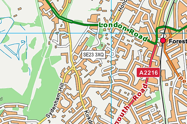 SE23 3XQ map - OS VectorMap District (Ordnance Survey) SE23 3XQ map - OS VectorMap District (Ordnance Survey)