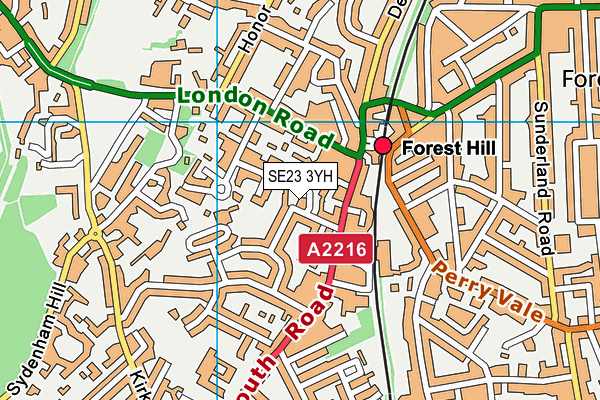 SE23 3YH map - OS VectorMap District (Ordnance Survey) SE23 3YH map - OS VectorMap District (Ordnance Survey)