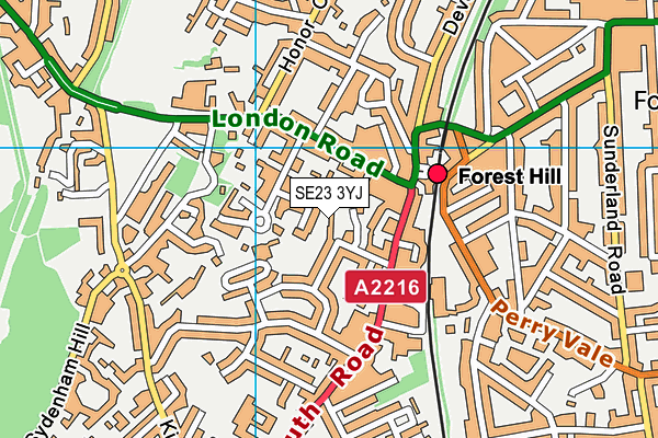 SE23 3YJ map - OS VectorMap District (Ordnance Survey) SE23 3YJ map - OS VectorMap District (Ordnance Survey)