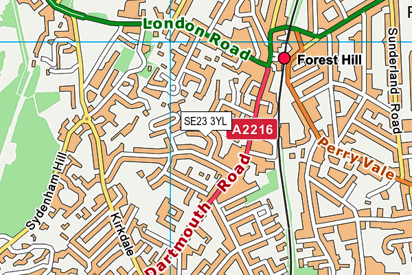 SE23 3YL map - OS VectorMap District (Ordnance Survey)