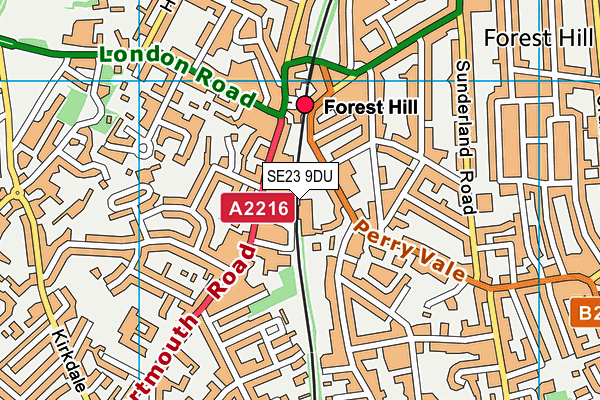 SE23 9DU map - OS VectorMap District (Ordnance Survey) SE23 9DU map - OS VectorMap District (Ordnance Survey)