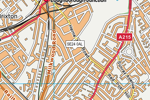 SE24 0AL map - OS VectorMap District (Ordnance Survey) SE24 0AL map - OS VectorMap District (Ordnance Survey)