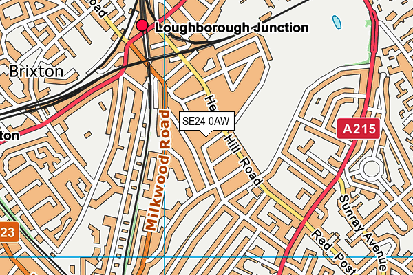 SE24 0AW map - OS VectorMap District (Ordnance Survey) SE24 0AW map - OS VectorMap District (Ordnance Survey)
