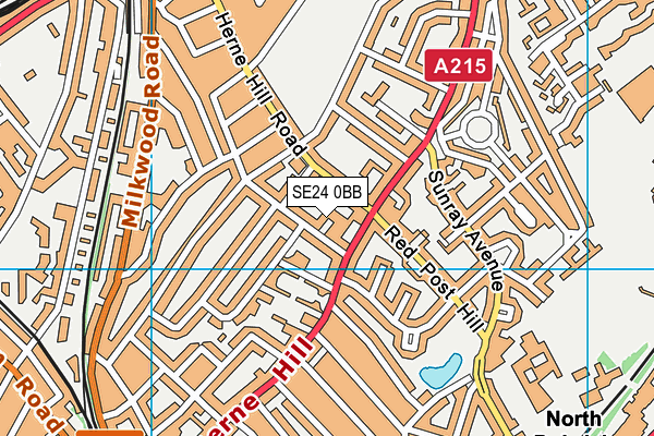 SE24 0BB map - OS VectorMap District (Ordnance Survey) SE24 0BB map - OS VectorMap District (Ordnance Survey)